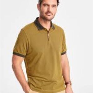 Club Room Men's OlivePolo Shirt with Contrasting Collar NEW BRAND WITH TAG